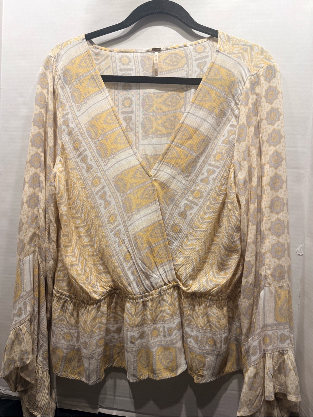 Free People "Rosalie" Yellow Printed